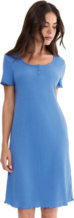 Triumph Nachthemd TRIUMPH Mix & Match NDK Pointelle, Damen, Gr. 36, N-Gr, ciel, Jersey, Obermaterial: 60% Baumwolle, 40% Polyester, Kleider Nachthemd, weiche 