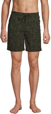 Lands End 7 Inch Volley Hydroliner Swim Trunks in Expedition Green Camo at Nordstrom, Size Xx-Large