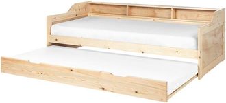 Beliani Telaio di legno ue per letto singolo a scomparsa 90 x 200 cm Telaio a doghe Telaio a scomparsa Legno Chiaro Edern