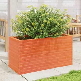 Berkfield Home Decorative Garden Planter Wax Brown 90x40x45.5 cm Solid Wood Pine