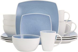 Gibson Home 16 Piece Reactive Glaze Stoneware Dinnerware Set in White at Nordstrom