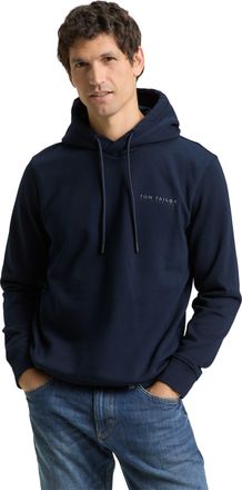 Tom Tailor Hoodie TOM TAILOR, Herren, Gr. XXL, sky captain blau, Sweatware, Obermaterial: 70% Baumwolle, 30% Polyester, unifarben, regular fit normal, ohne Aussc