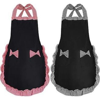 OEM Delantal Para Mujer, Delantales Negros Para Mujer Con 2 Bolsillos, Delantales De Cocina Impermeables, Delantal De Chef Para Cocinar Y Jardiner&iacute;a, 2 Un
