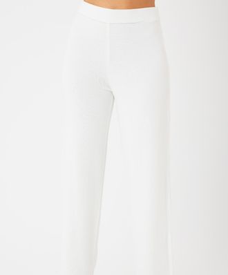 French Kyss Womens Solid Lounge Pant In Ivory
