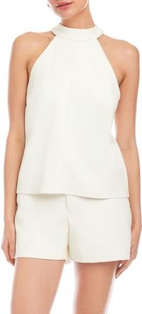 Fifteen Twenty Alexis Faux Leather Top in Bone at Nordstrom, Size Medium