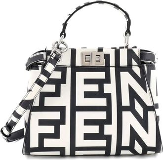 Fendi x Marc Jacobs Peekaboo Bag Printed Leather Mini satchel - Wit