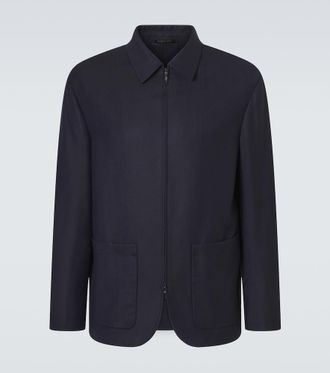 Giorgio Armani Chevron wool and cashmere-blend jacket