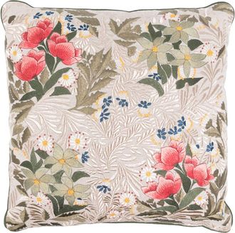 Les-Ottomans Garden-Embroidered Cushion (50cm X 50cm) - Unisex - Cotton/Silk