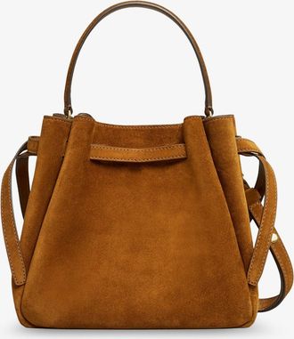 Tory Burch Womens Bucket Bag Romy Brown Suede