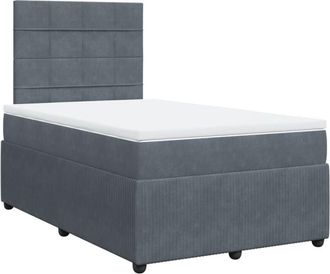 vidaXL Cama Box Spring Con Colch&oacute;n Terciopelo Gris Oscuro 120x200 Cm Vidaxl