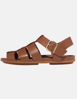 FitFlop Womens FitFlop Womens Gracie Leather Fisherman Sandals - Deep Tan C15 - Brown - Size: 5