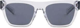 Prada Occhiali da sole rettangolari con stampa logo - Bianco