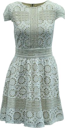 Alice & Olivia Alice + Olivia Eyelet Dress in White Cotton