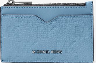 Michael Kors Hudson Logo Embossed Leather Card Case