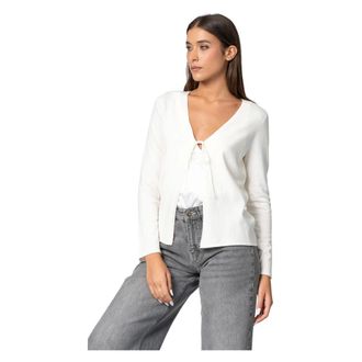 Kocca Cardigans, female, White, XS, Chic Long Sleeved Tie Cardigan