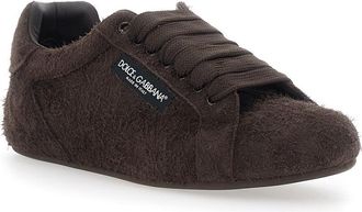 Dolce & Gabbana Mens Sneakers Portofino Brown Suede Trainers