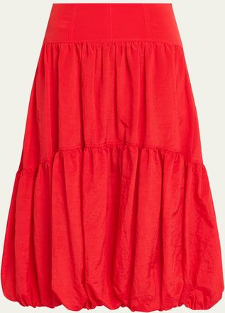 Cinq &agrave; Sept Blythe High-Waist Tiered Midi Skirt