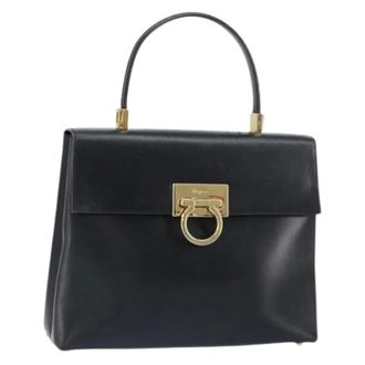 Ferragamo Pre-owned Handbags, female, Black, Size: ONE SIZE Pre-owned Leather Handbag
