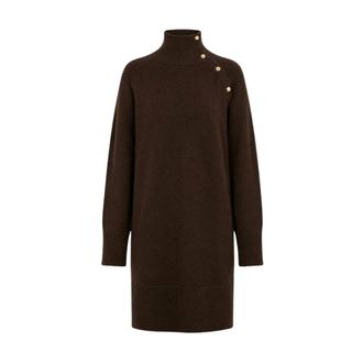 Freebird by Steven Dynamische Gebreide Jurk - Dames - Jurken - Bruin - Maat: L Wol