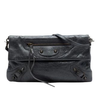 Balenciaga Pre-owned Clutches, female, Gray, Size: ONE SIZE Pre-owned Lambskin Clutch