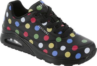 Skechers Womens Uno-Spotted Air Sneaker, Black Multicolor, 8