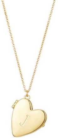 Adornia Initial Heart Locket Pendant Necklace in Gold-J at Nordstrom Rack