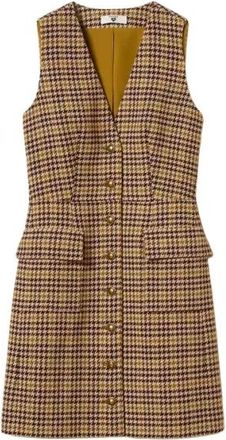 Twinset Korte Chemisier Jurk - Dames - Korte kleedjes - Veelkleurig - M - Wol - Kleedjes