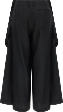 Issey Miyake Womens Black Wool Casual Pants