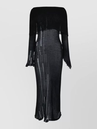 Acne Studios off shoulder dress long sleeves ribbed sheer