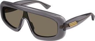 Bottega Veneta Shield Zonnebril - unisex - Zonnebrillen - Grijs - ONE Size - Accessoires