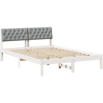 vidaXL Estructura De Cama Con Cabecera Y Gris Claro 120 X 190 Cm Vidaxl