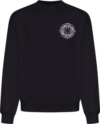 Stone Island Felpa girocollo con stampa - Nero