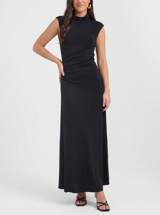 Rachel Roy Ramy Mock Neck Maxi Dress in Black at Nordstrom, Size Xx-Large
