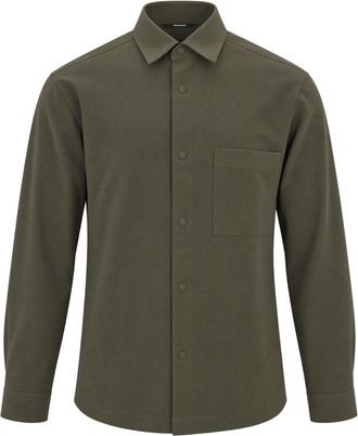 BOSS Olive Green Technical Button-Up Shirt