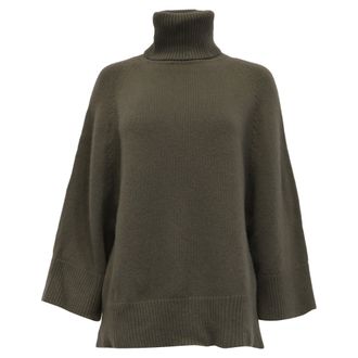 Theory Turtleneck Sweater in Olive Wool