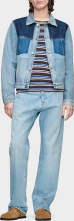 Maison Margiela Denim Jacket With A vintage Effect, Mens, Blue