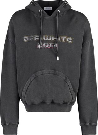 Off-white Hoodies & sweatvesten, Heren, Grijs, S, Katoen, Hoodie met logo-print