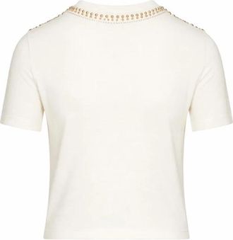 John Richmond T-shirt met juweeldetail bij de halslijn - Dames - T-shirts - Wit - L - Tops