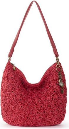 The Sak Sequoia Hobo Leather Bag in Scarlet Primrose Straw at Nordstrom