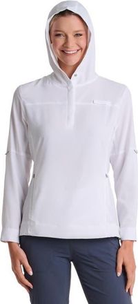 Coolibar Womens Henley Hoodie - UPF 50+ Sun Protection - Sea Spray in White at Nordstrom, Size Xx-Large