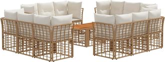 vidaXL Conjunto De Sof&aacute;s De Jard&iacute;n 13 Uds. Natural Y Crema Vidaxl