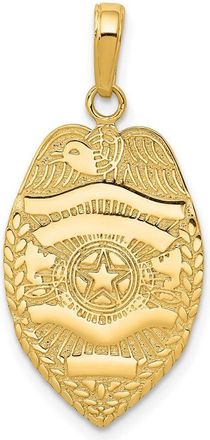Diamond2Deal 14k Yellow Gold Polished Police Badge Pendant