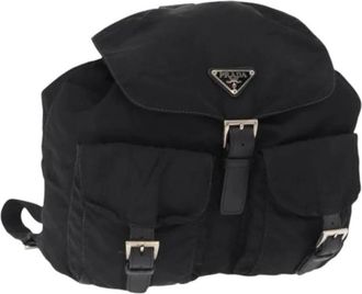 Prada Pre-owned Backpacks, female, Black, Size: ONE SIZE Pre-owned Nylon Backpack