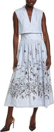 Lela Rose Floral Poplin Dress