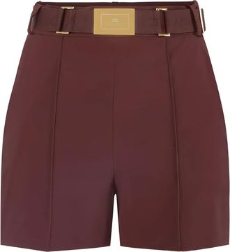Elisabetta Franchi belted shorts - Brown