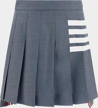 Thom Browne Grey And White Wool Skirt