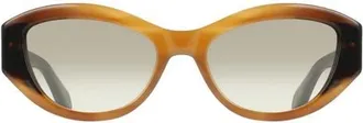 Ferragamo 55mm Oval Sunglasses in Honey Horn/dark Tortoise at Nordstrom