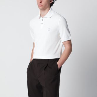 Brunello Cucinelli Polo bianca in cotone