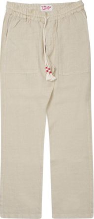 MC2 Saint Barth Relaxed Fit Linen Trousers With Adjustable Waistband