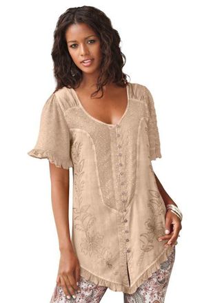 Roaman's Acid Wash Tunic in New Khaki at Nordstrom, Size 32